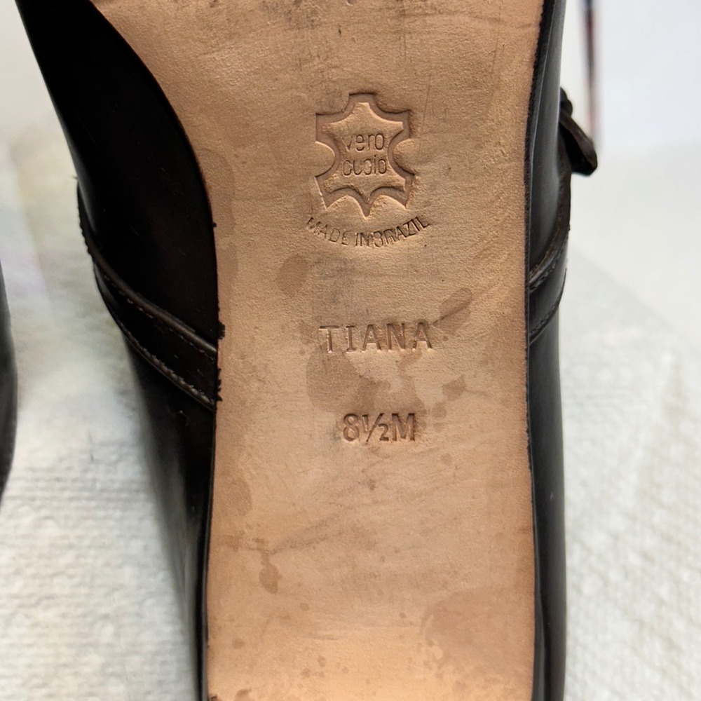 Brighton Tiana Mules Women 8.5M Brown Croc Embossed Buckle Heel Excellent - Picture 8 of 10